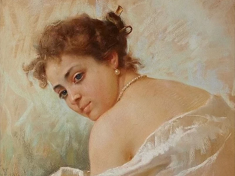 1857-Michele Cortegiani - Bellezza italiana in raso e perle